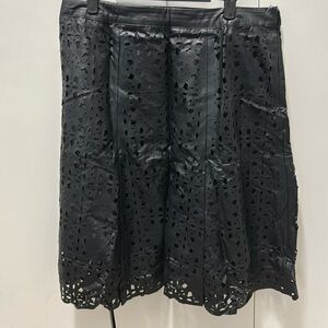 Faux leather cut out skirt